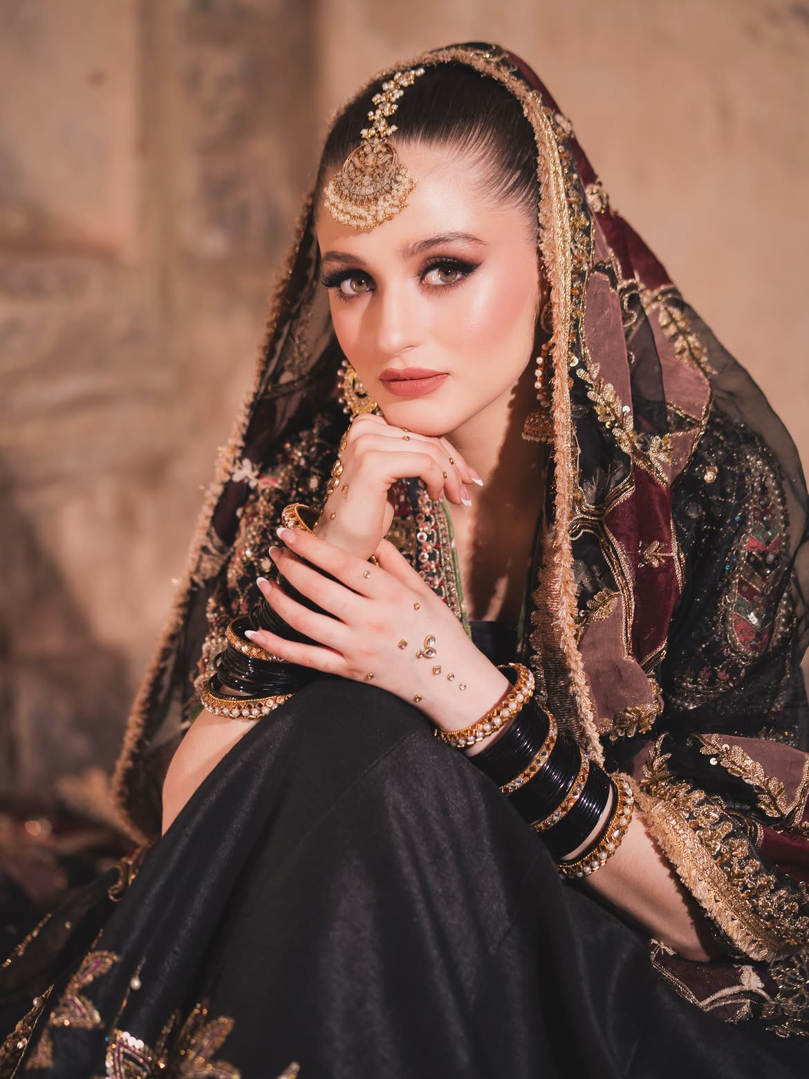 JET BLACK BRIDAL AESTHETIC LEHENGA CHOLI