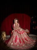 RED HEAVY FLARED BRIDAL LEHENGA