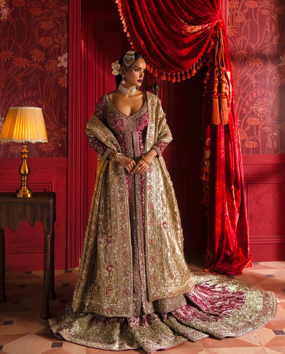 Red bridal lehenga