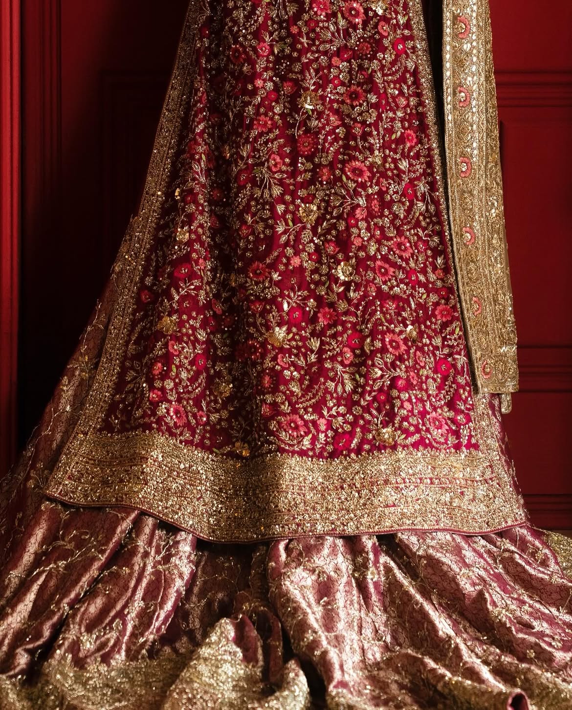 Red bridal lehenga
