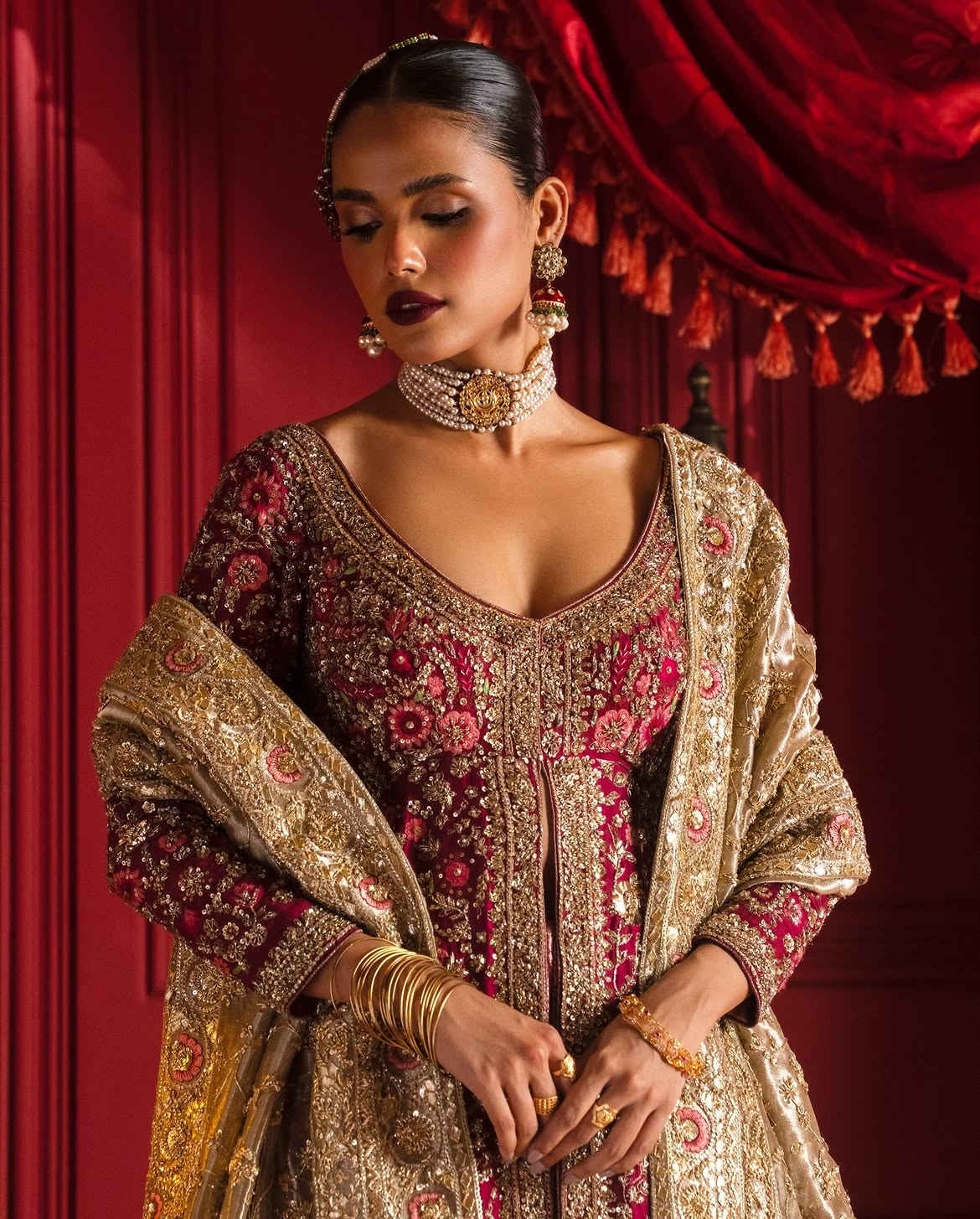 Magenta bridal lehenga
