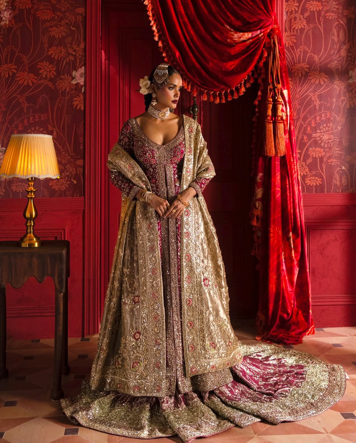 Magenta bridal lehenga