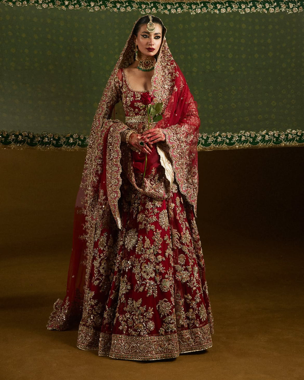 HEAVY RED BRIDAL LEHENGA