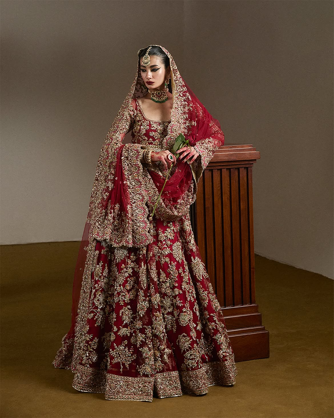 HEAVY RED BRIDAL LEHENGA