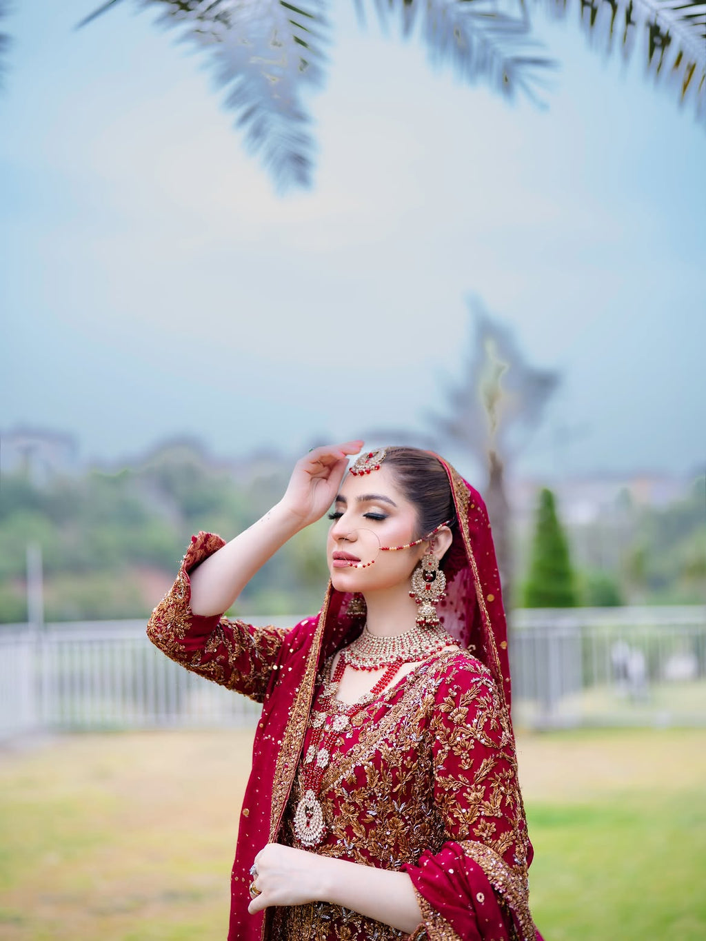 Crimson Red bridal lehenga