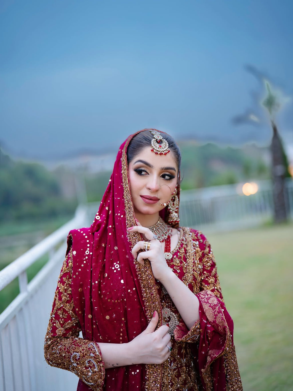 Crimson Red bridal lehenga