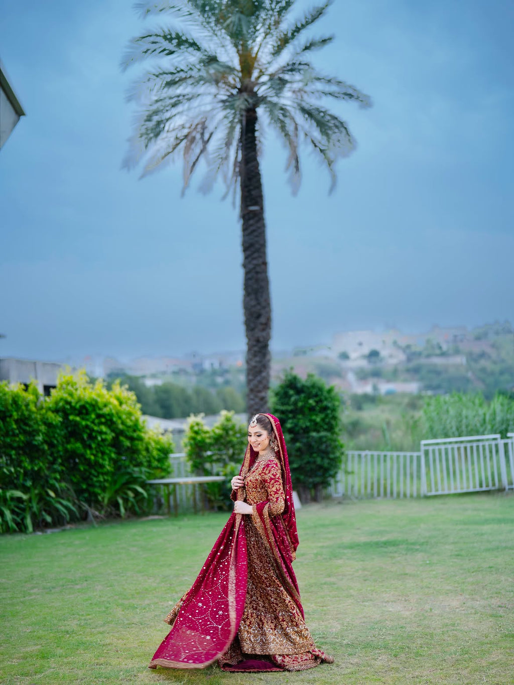 Crimson Red bridal lehenga