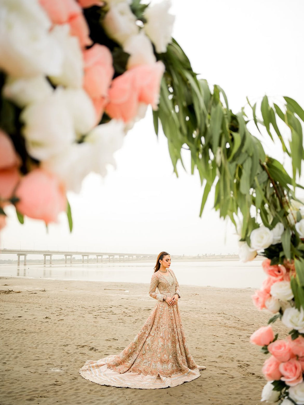 Creamy bridal maxi