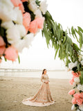 Creamy bridal maxi