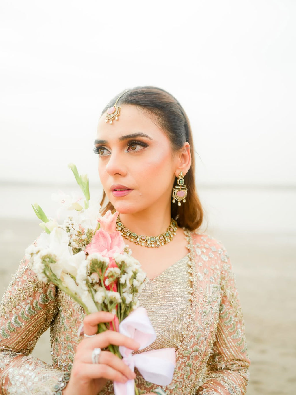 Creamy bridal maxi