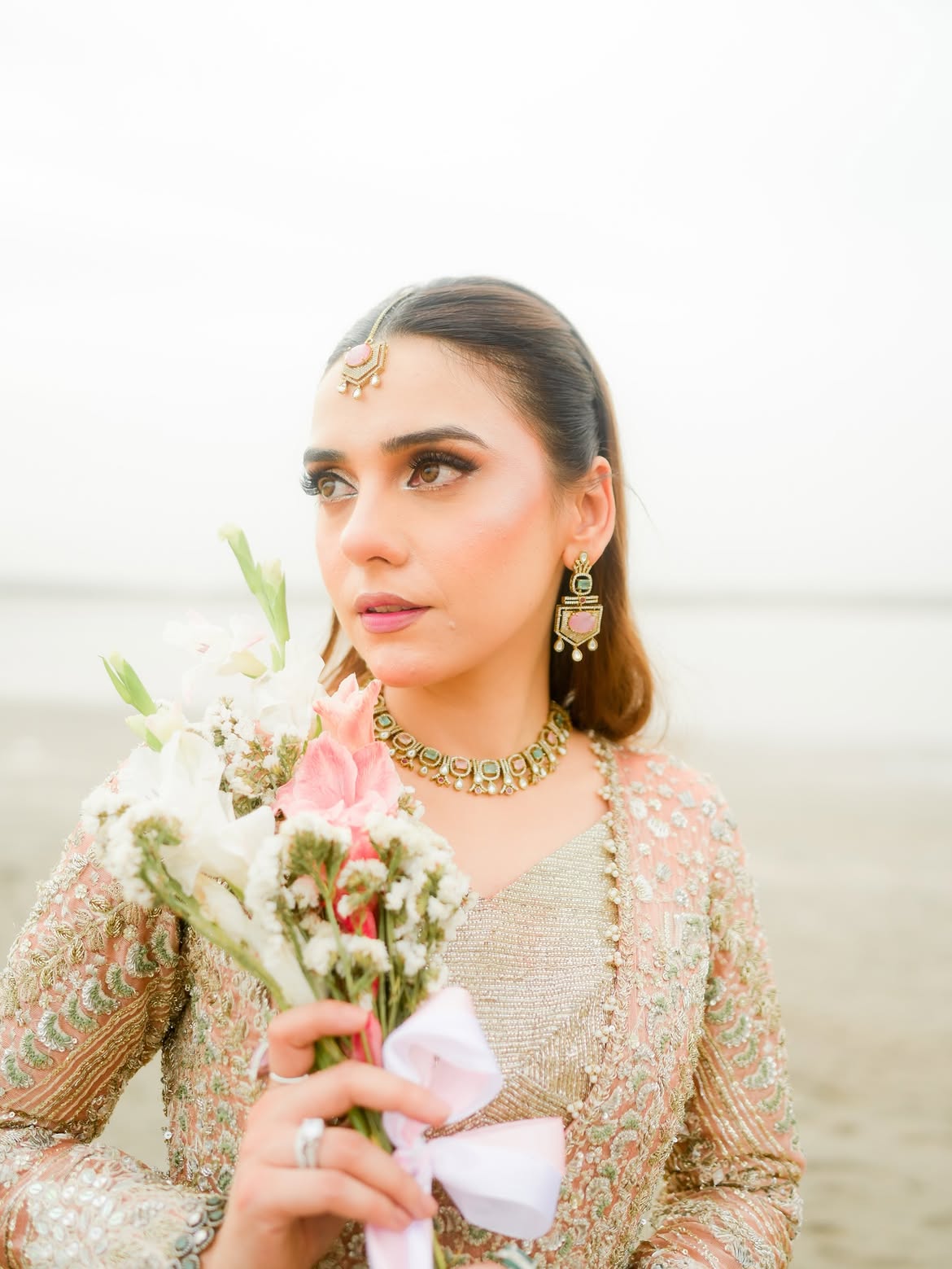 Creamy bridal maxi