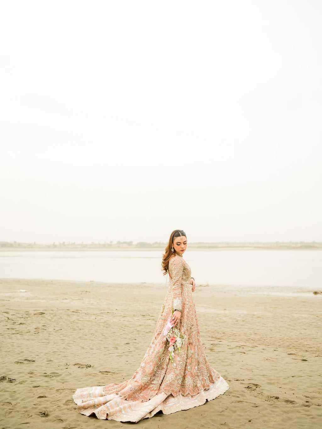 Creamy bridal maxi