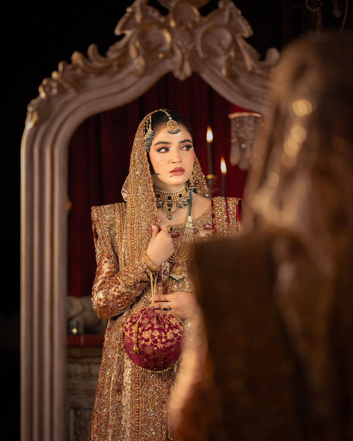 champagne bridal lehenga