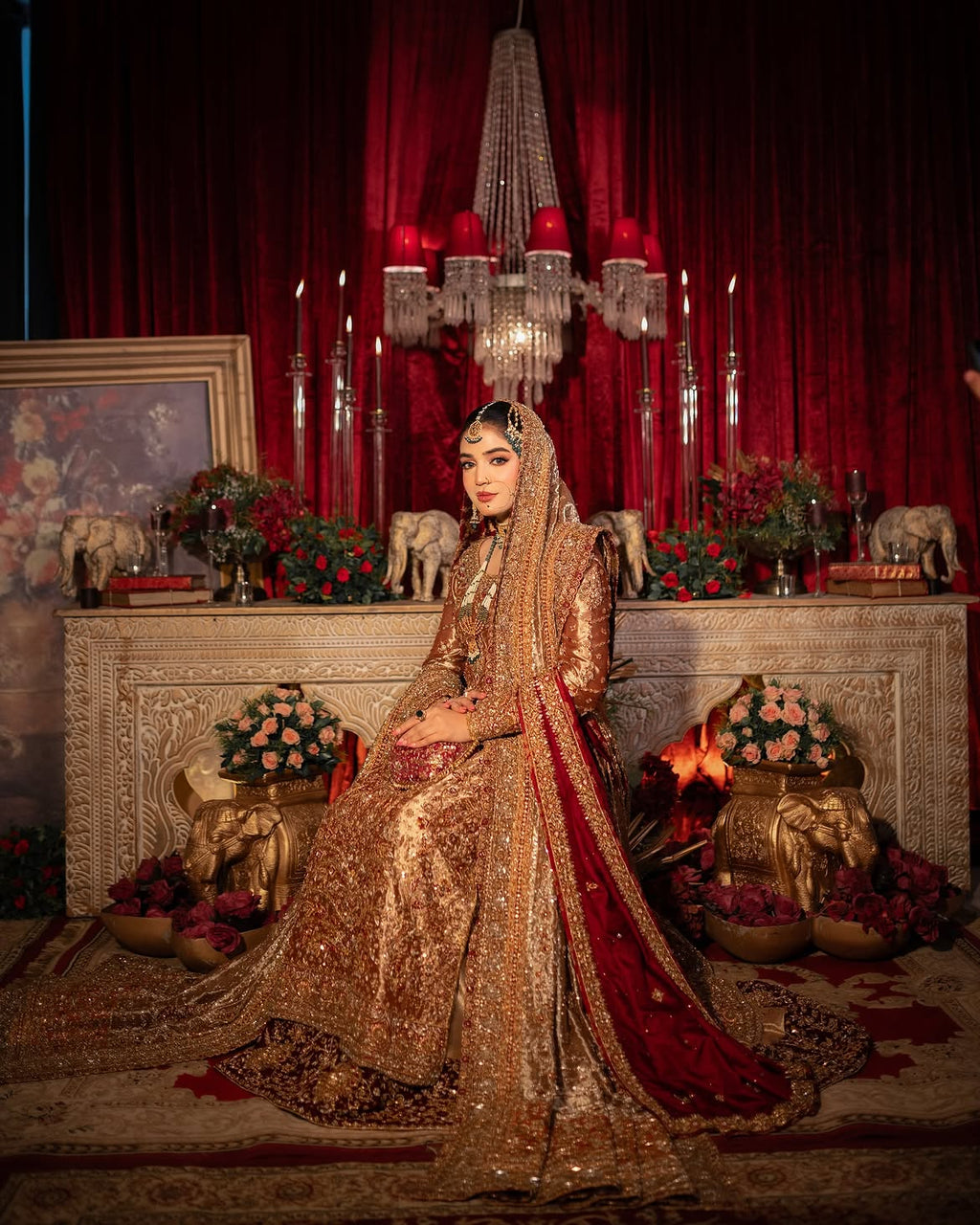 champagne bridal lehenga