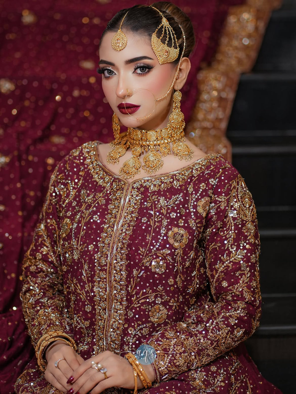 RICH RUBY RED BRIDAL LUXURY LEHENGA