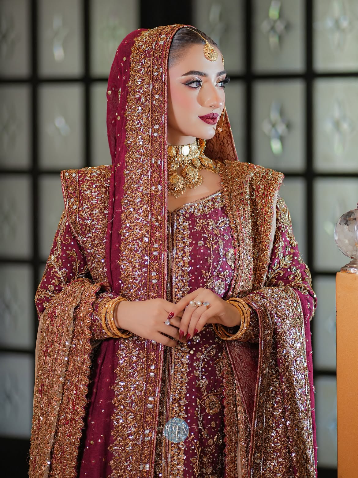RICH RUBY RED BRIDAL LUXURY LEHENGA