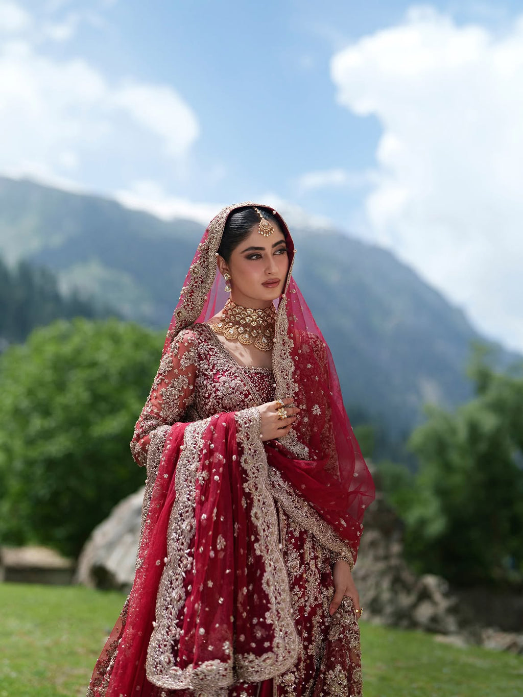 CRIMSON RED BRIDAL LEHENGA