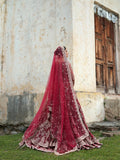 ACTIVE RED AND SILVER ONN BRIDAL LEHENGA