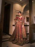 Red-gold bridal lehenga