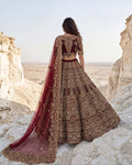 Antique maroon bridal lehenga