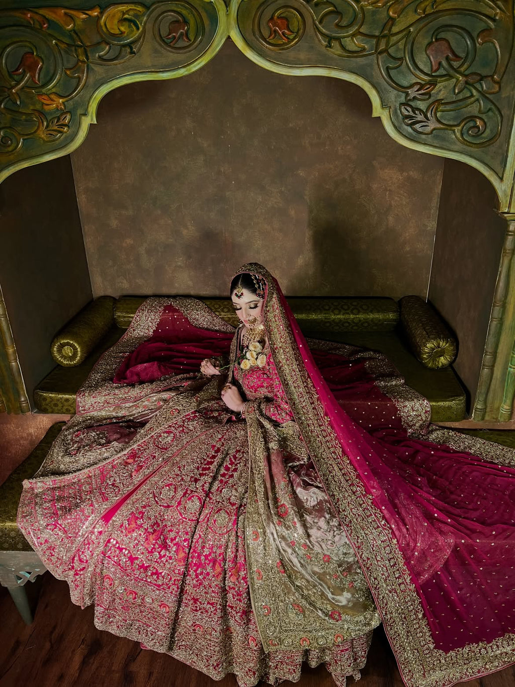 DABKA-TILLA WORK BRIDAL LEHENGA MAXI