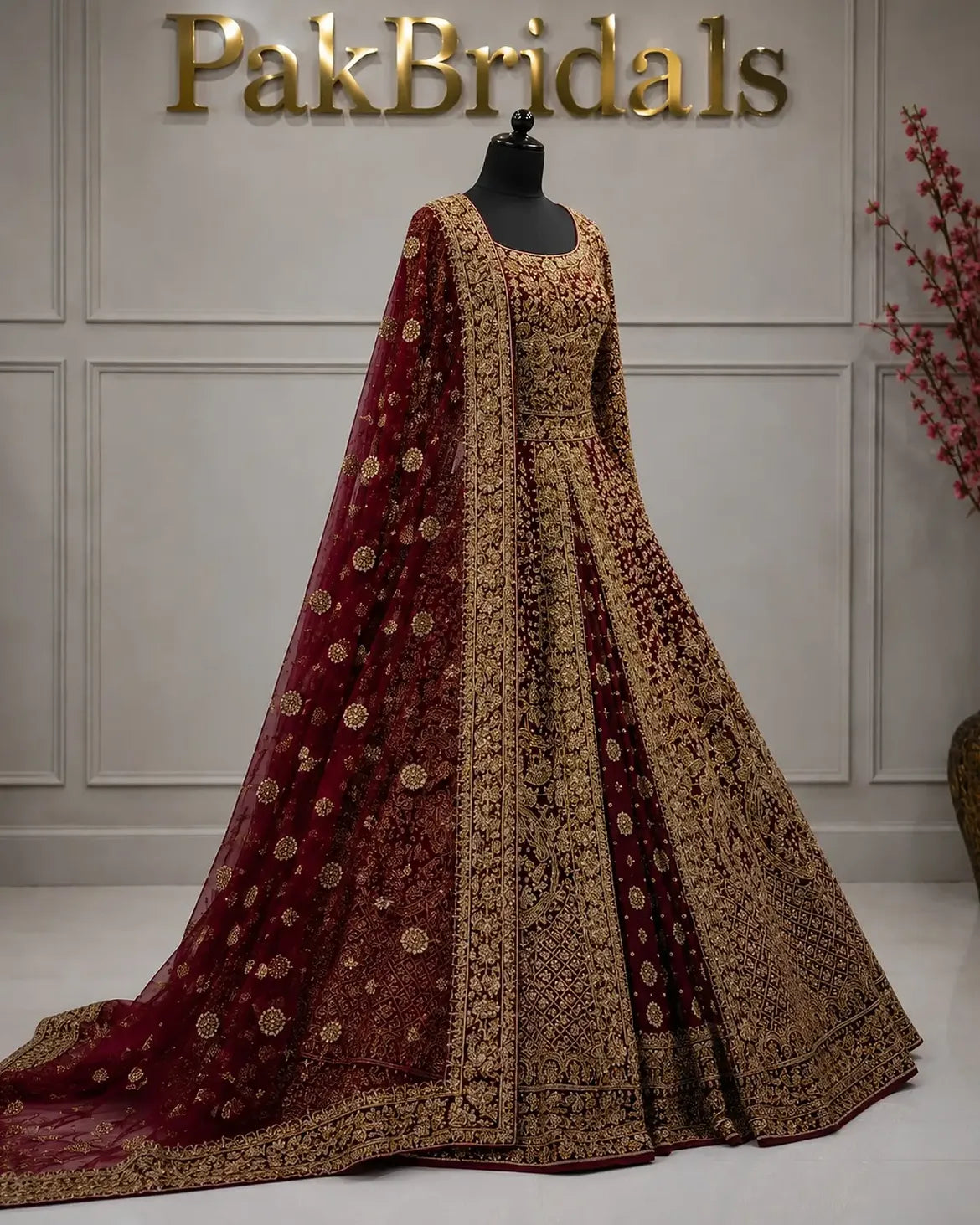red bridal lehenga