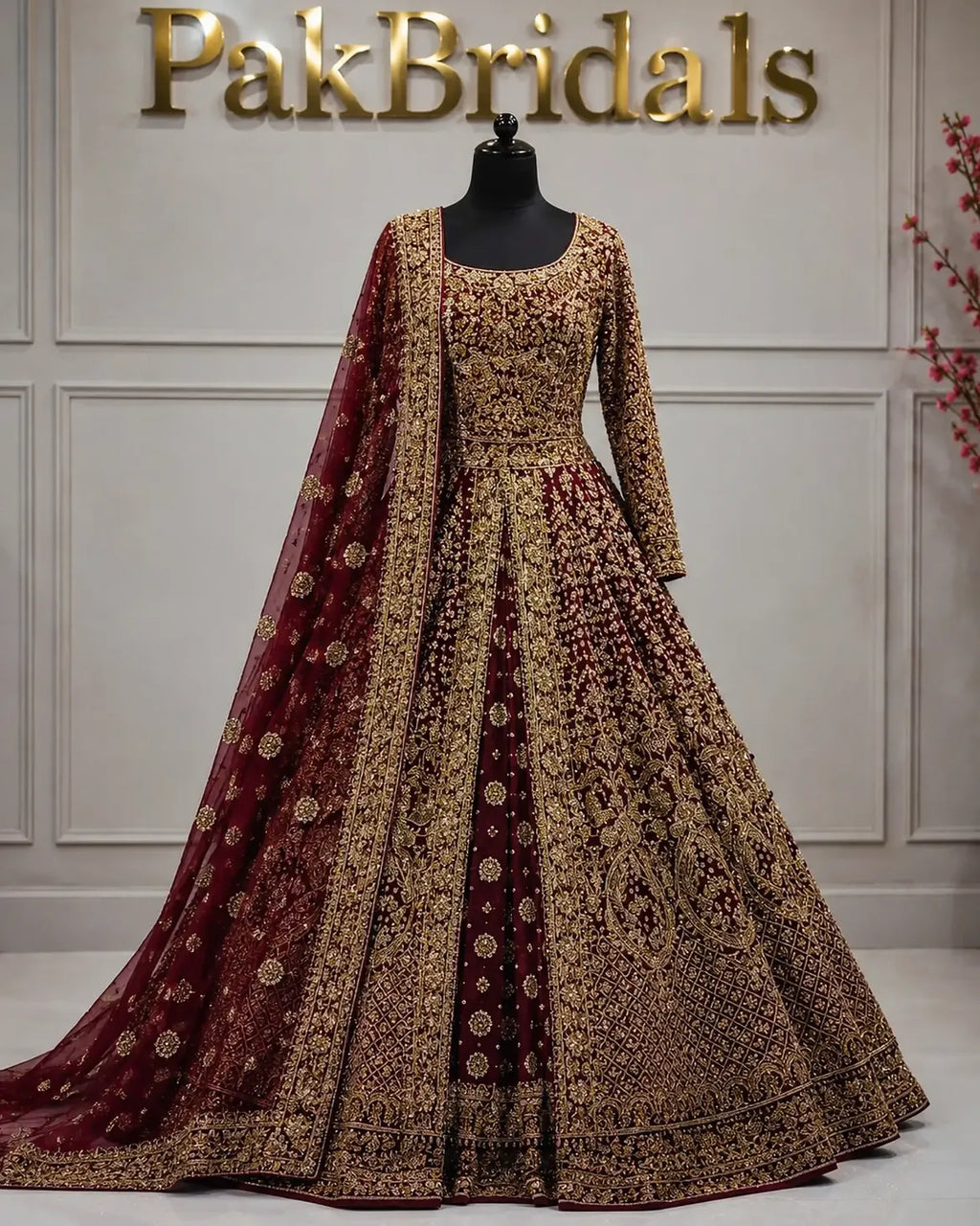 red bridal lehenga