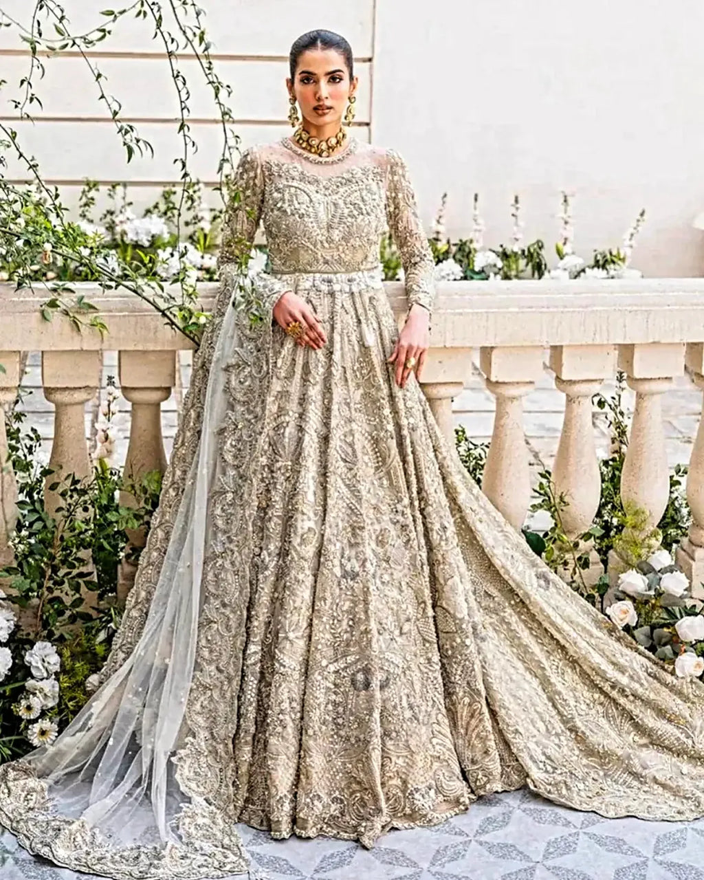 SOFT SILVER BRIDAL GOWN