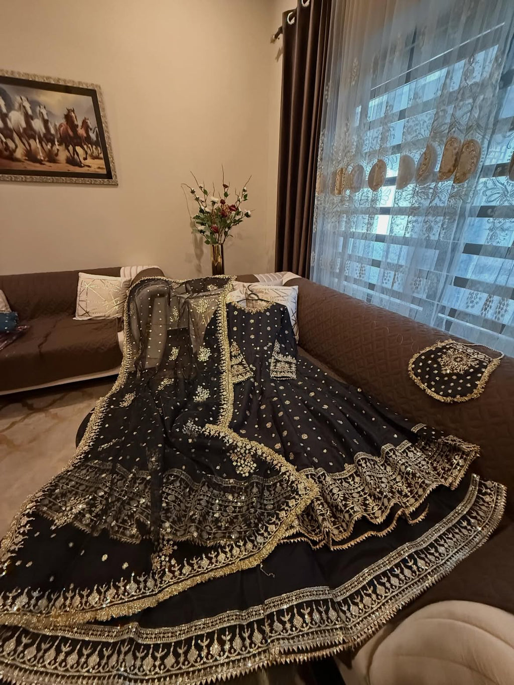 Rich black-golden maxi