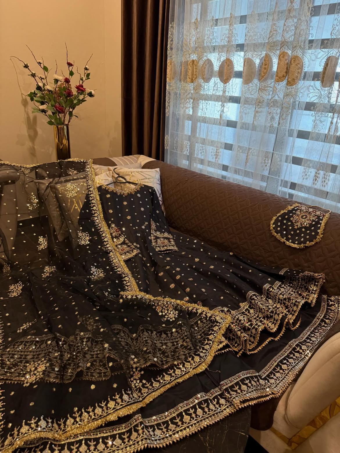 Rich black-golden maxi