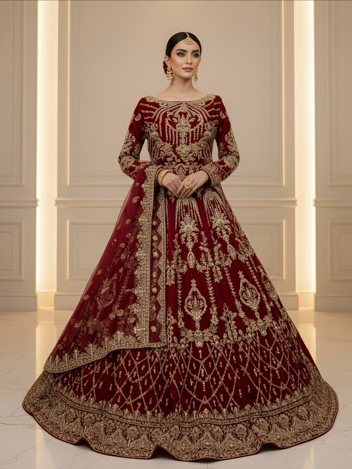 Elegant red bridal lehenga