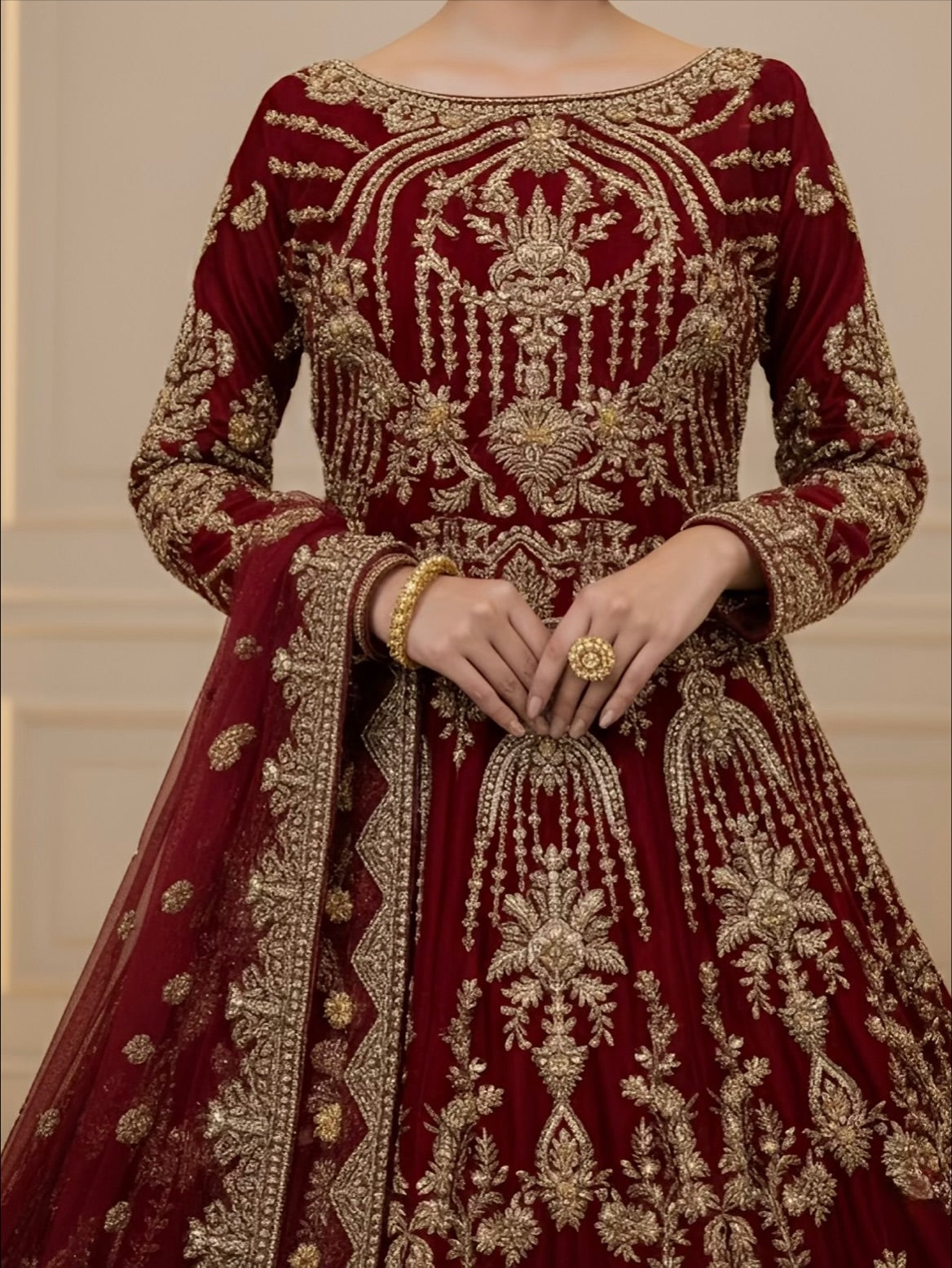 Elegant red bridal lehenga