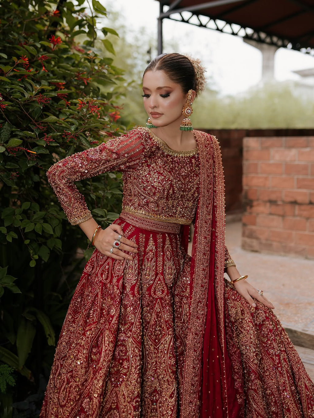 DEEP CRIMSON RED LEHENGA