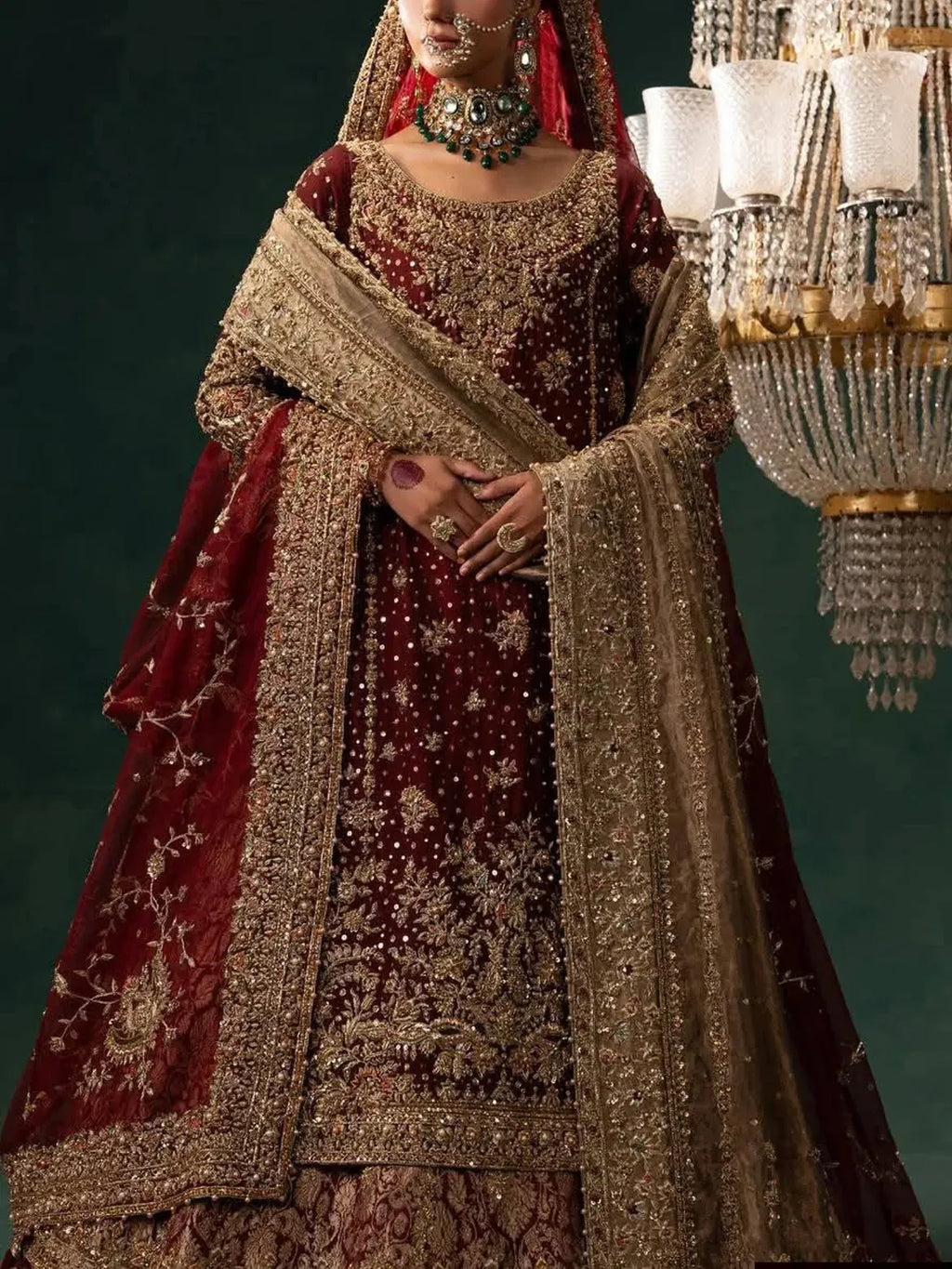 Bridal lehenga kurta set in red