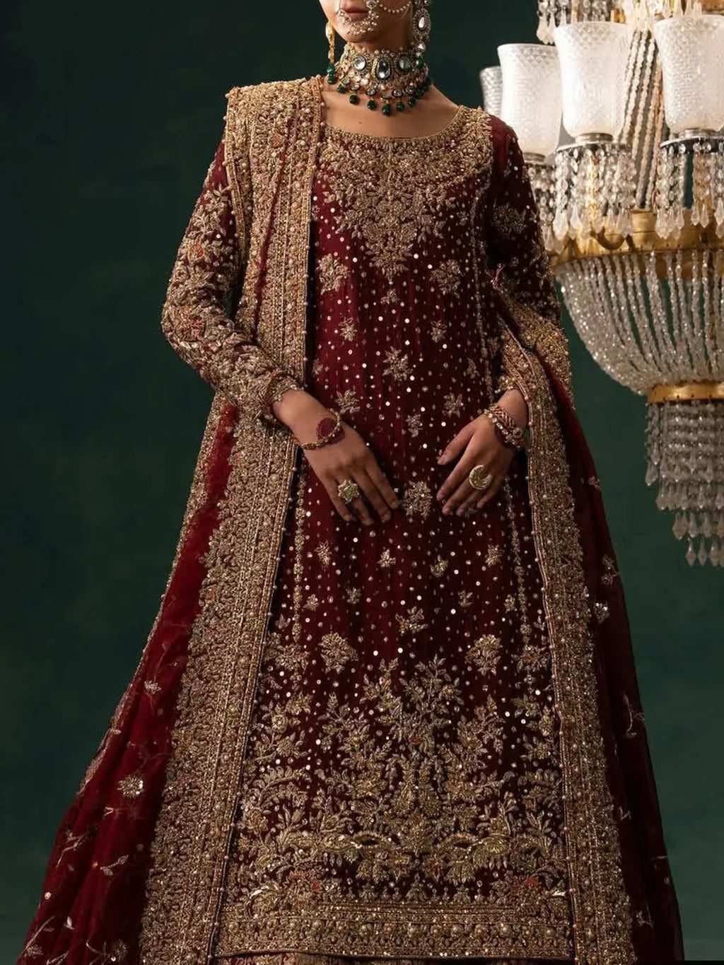 Bridal lehenga kurta set in red