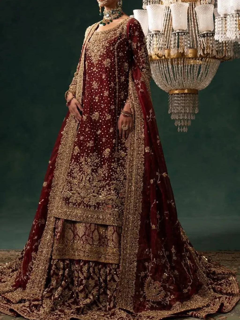 Bridal lehenga kurta set in red