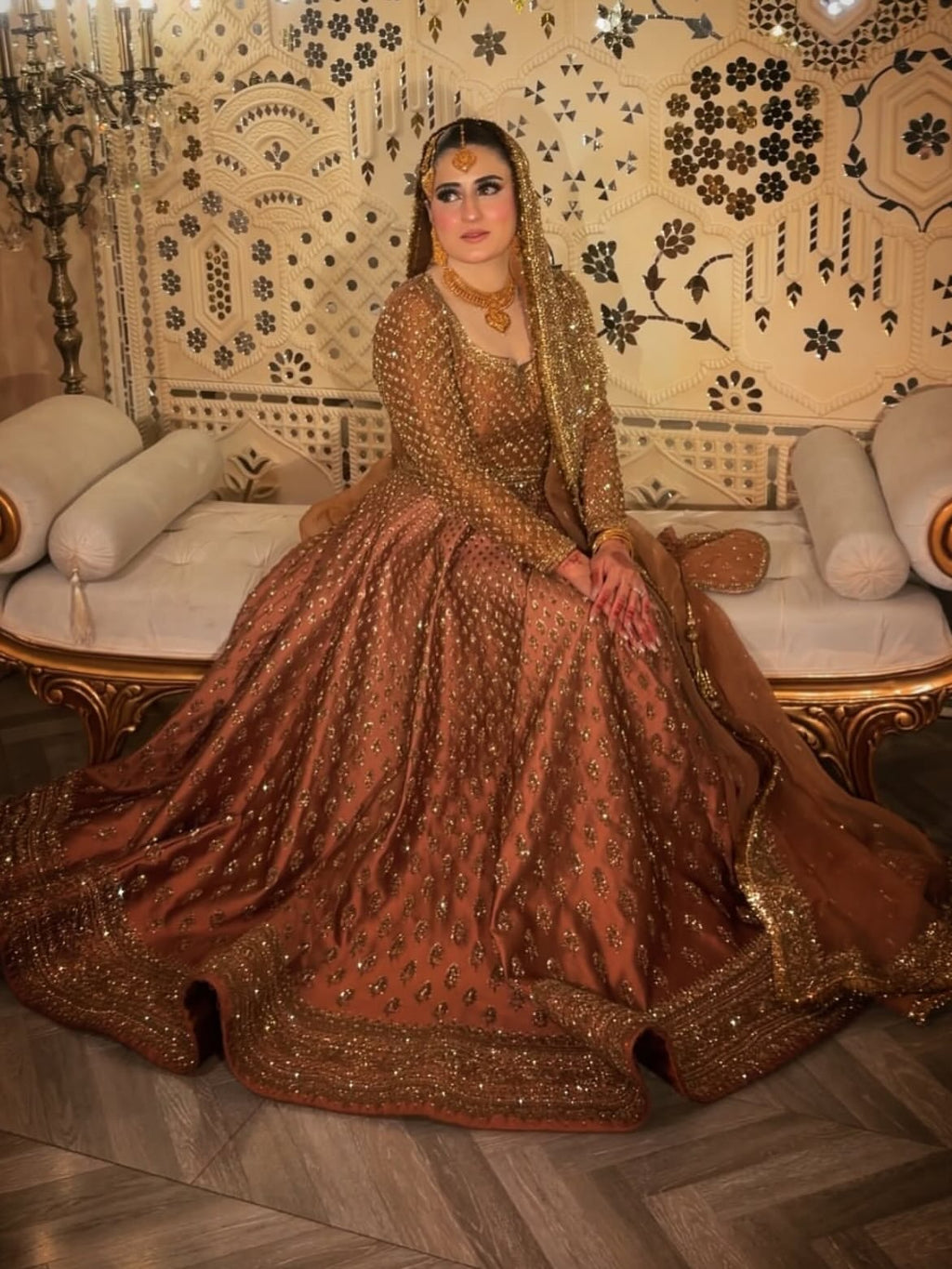 GOLD ZARDORI BRIDAL LEHENGA