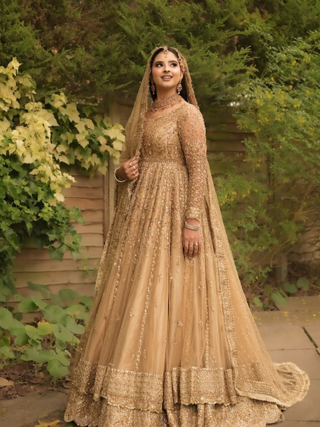 double length bridal pishwas