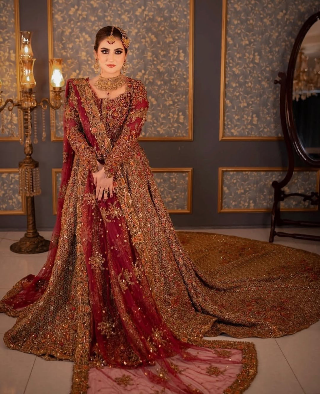 RUBY RED ULTRA LAVISH BRIDAL LEHENGA