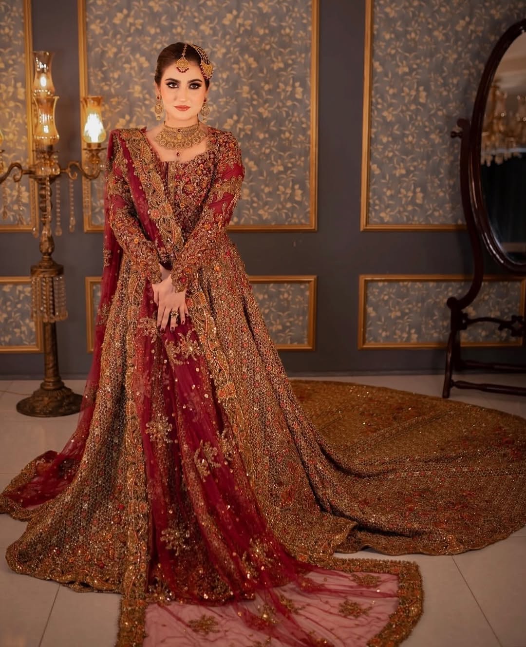 RUBY RED ULTRA LAVISH BRIDAL LEHENGA