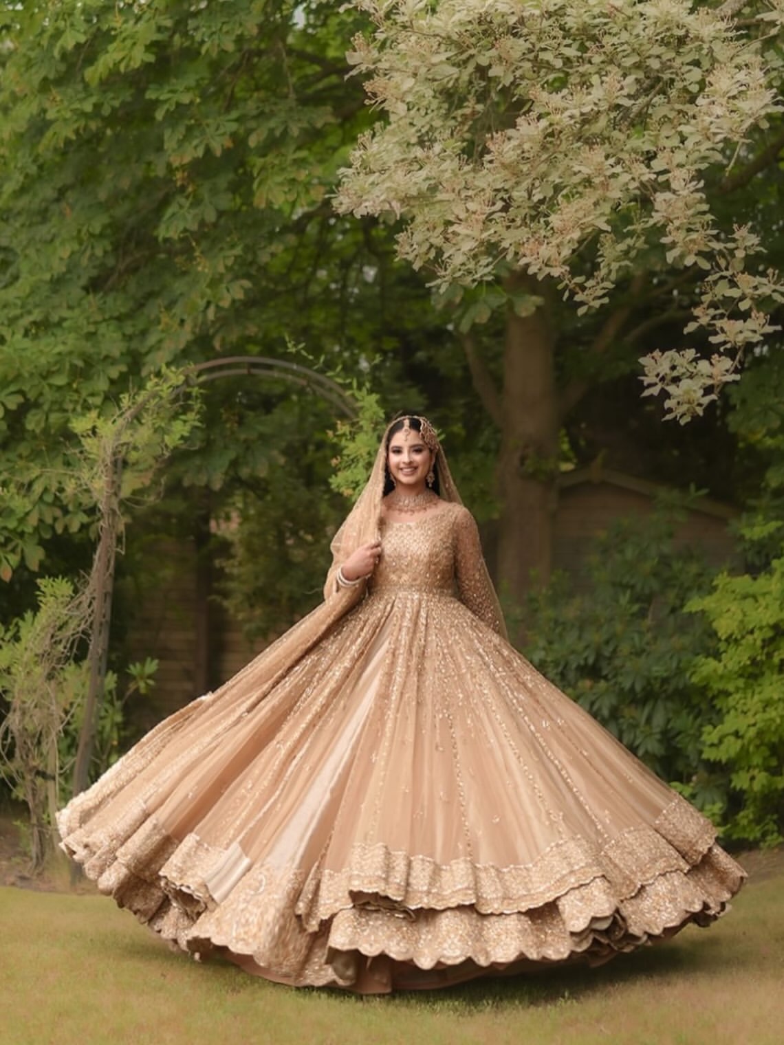 double length bridal pishwas