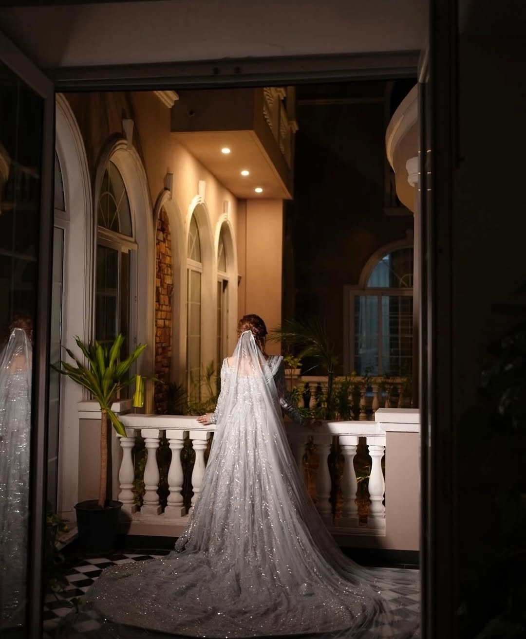 SILVER BRIDAL GOWN FLARED
