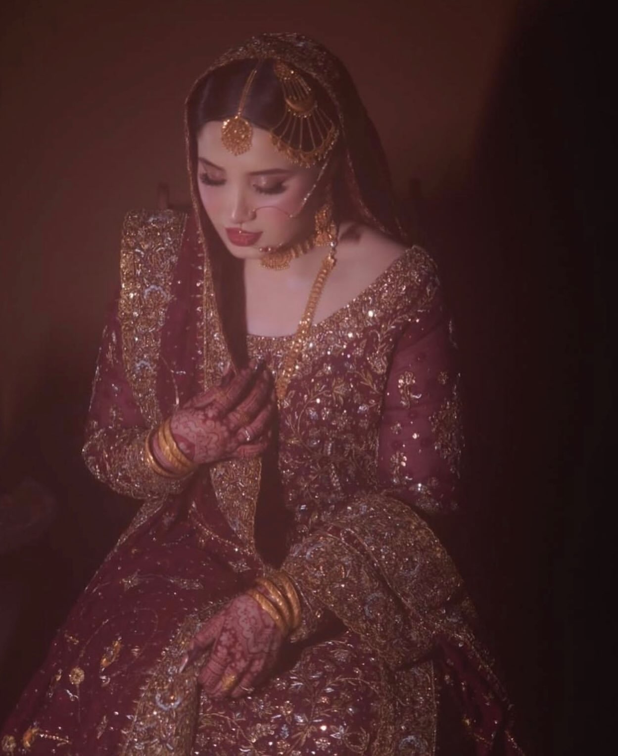 WINE RED BRIDAL HEAVY LEHENGA