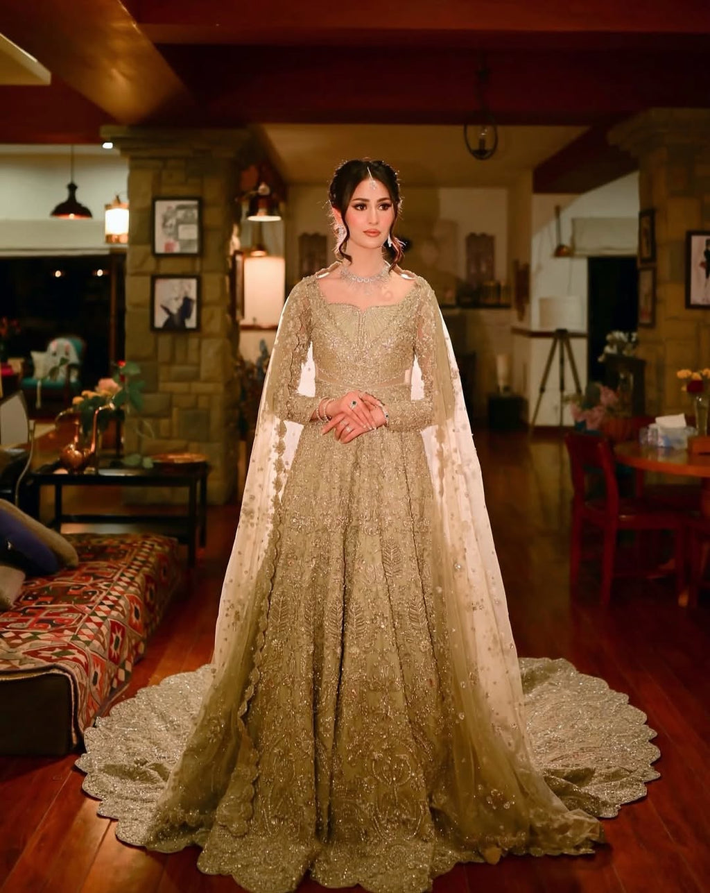 LONG FLARED BRIDAL MAXI GOWN