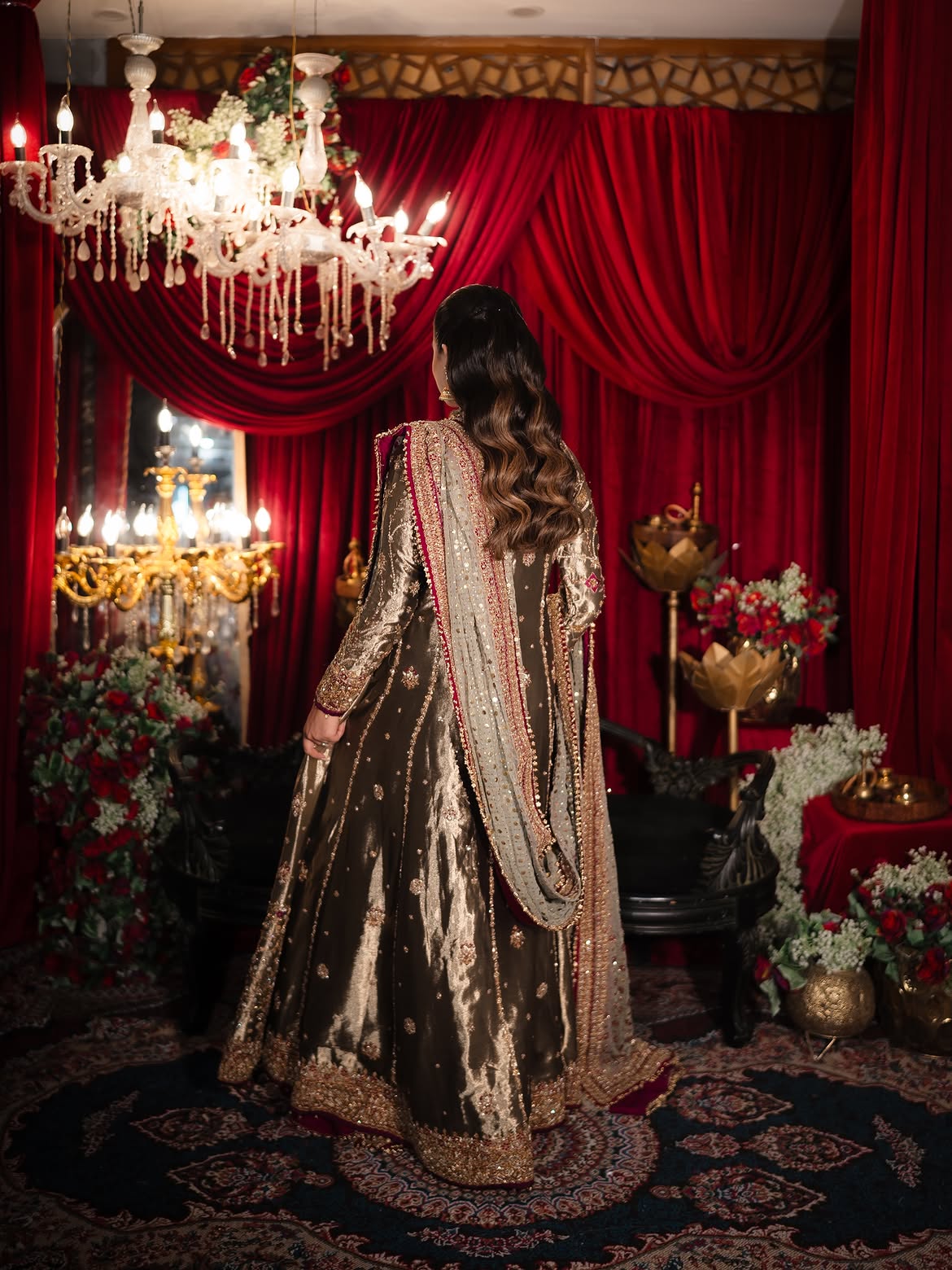 Metallic deep broze bridal wear