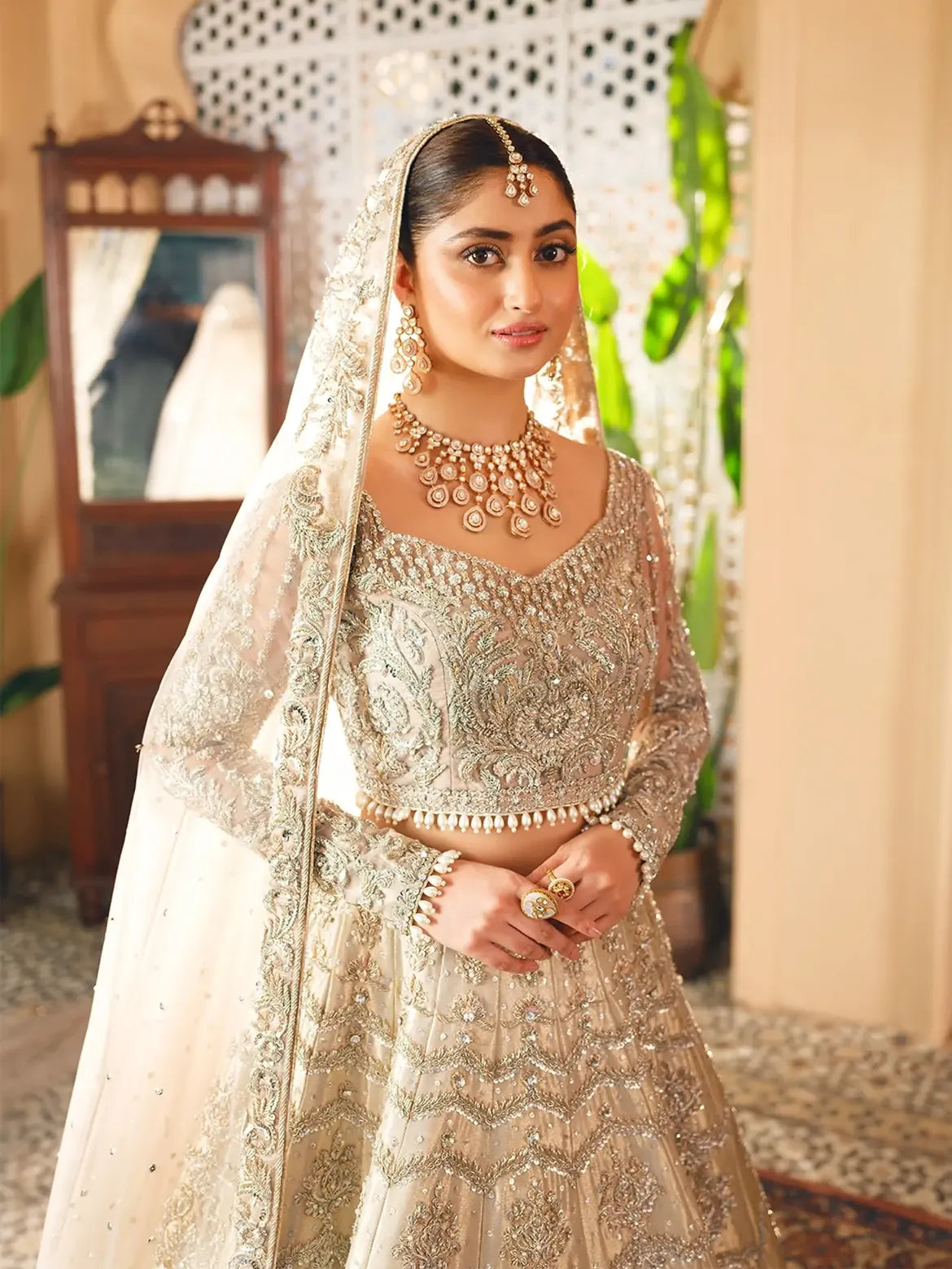 IVORY BRIDAL LEHENGA CHOLI