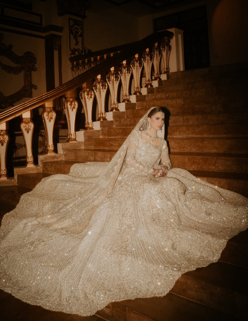 Crystalline ivory bridal wear