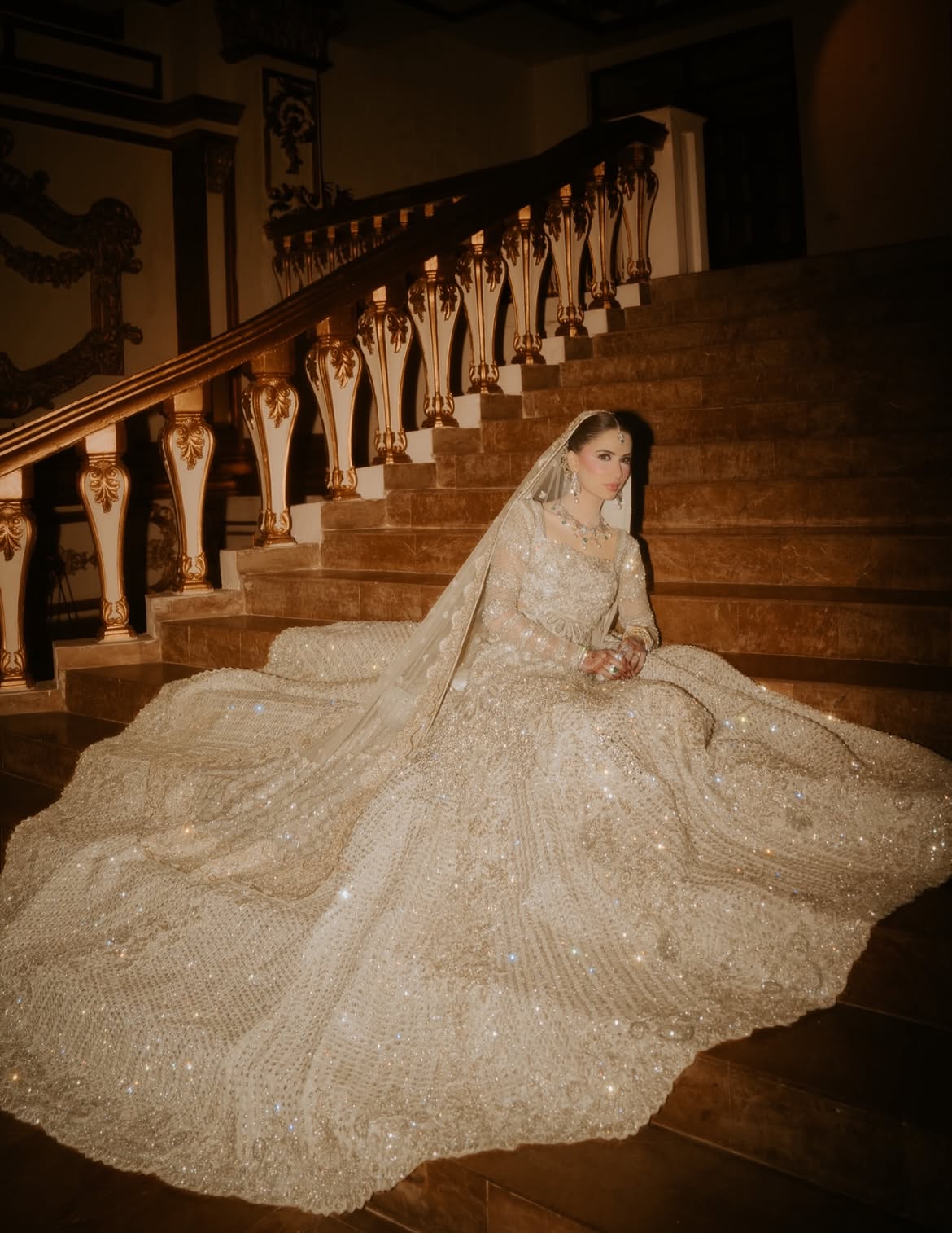 Crystalline ivory bridal wear