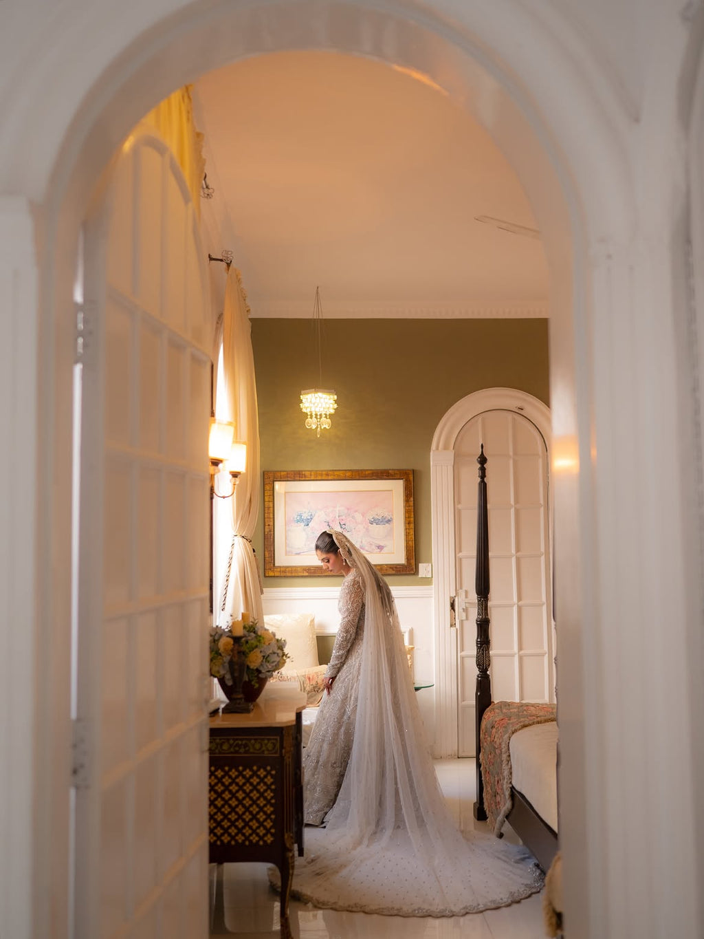 BRIDAL FLARED SILVER GOWN