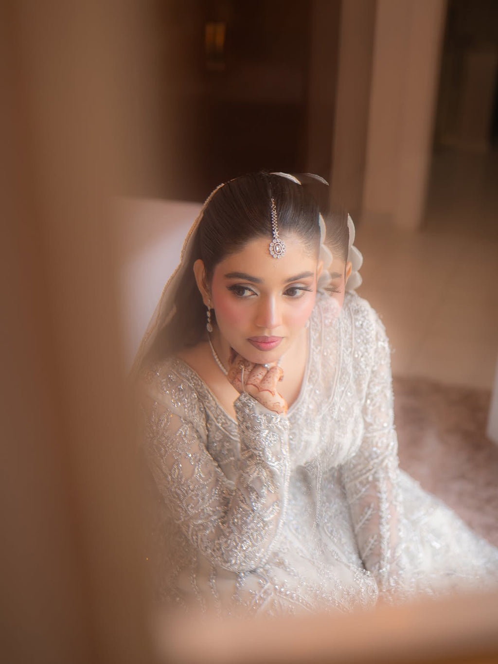 BRIDAL FLARED SILVER GOWN